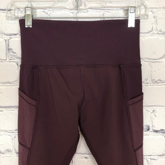 Lululemon Seek The Heat Crop Bordeaux Drama Size 4 - Picture 4 of 6